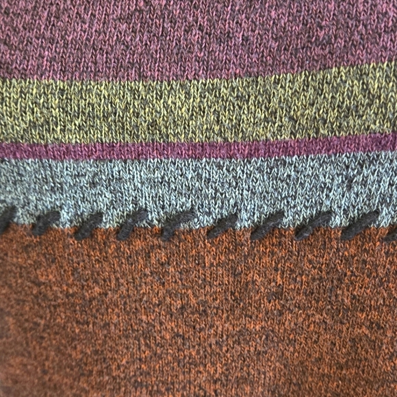 First Issue Women’s XL Pullover Sweater Metallic Colorblock Rust Plum Taupe - Picture 13 of 13